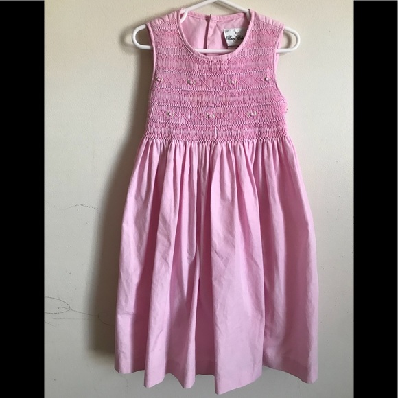 Rare Vintage 1980’s Pink Hand Smocked Dress - Picture 2 of 7